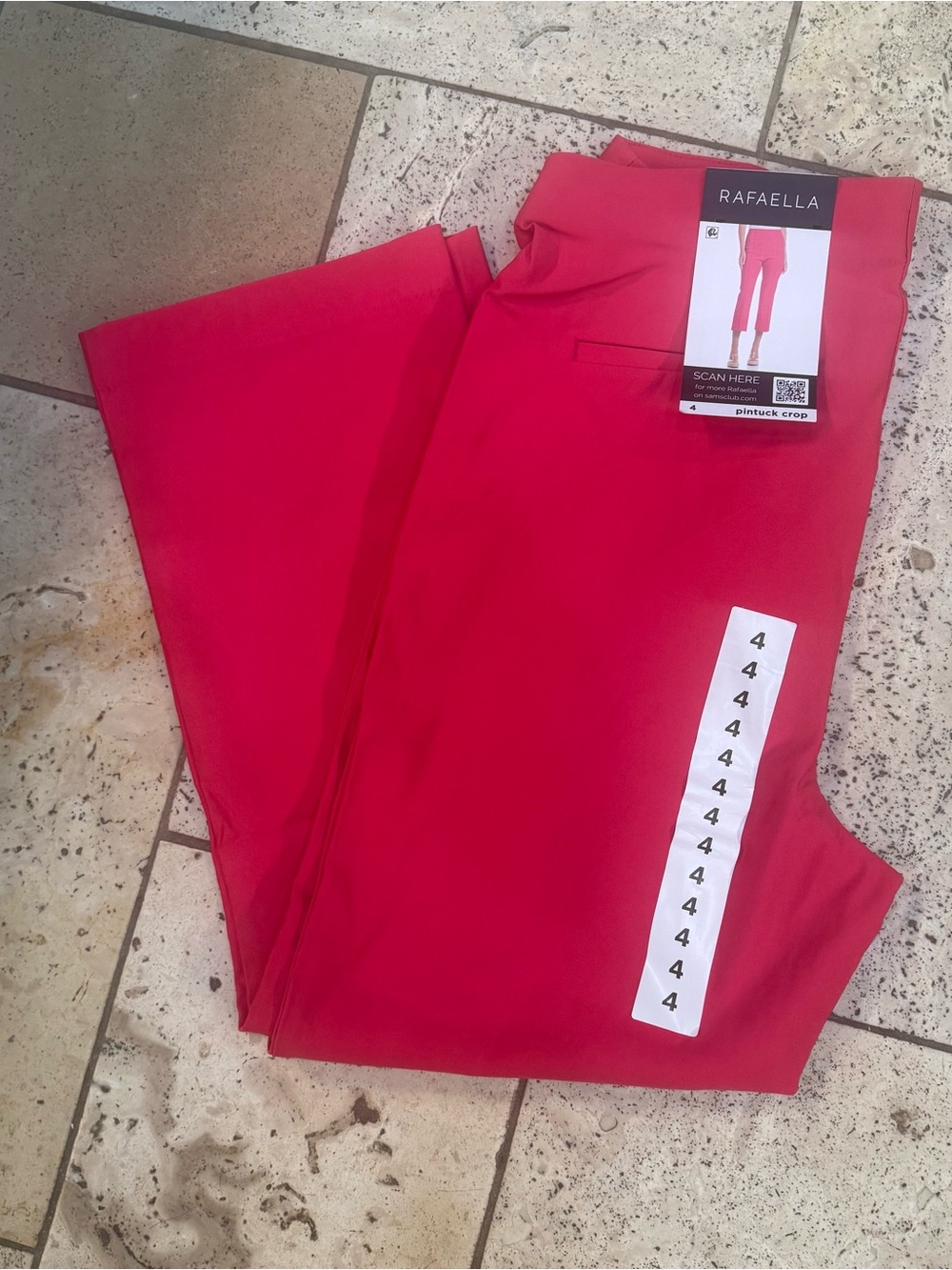 Rafaella Pintuck Crop Capri Cropped Pants Raspberry Pink Womens 4 NEW NWT